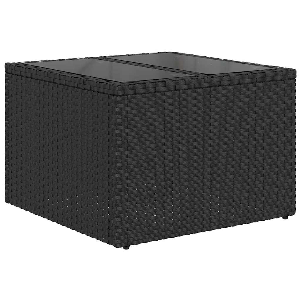 Garden Sofa Set with Cushions 6 pcs Black Poly Rattan
