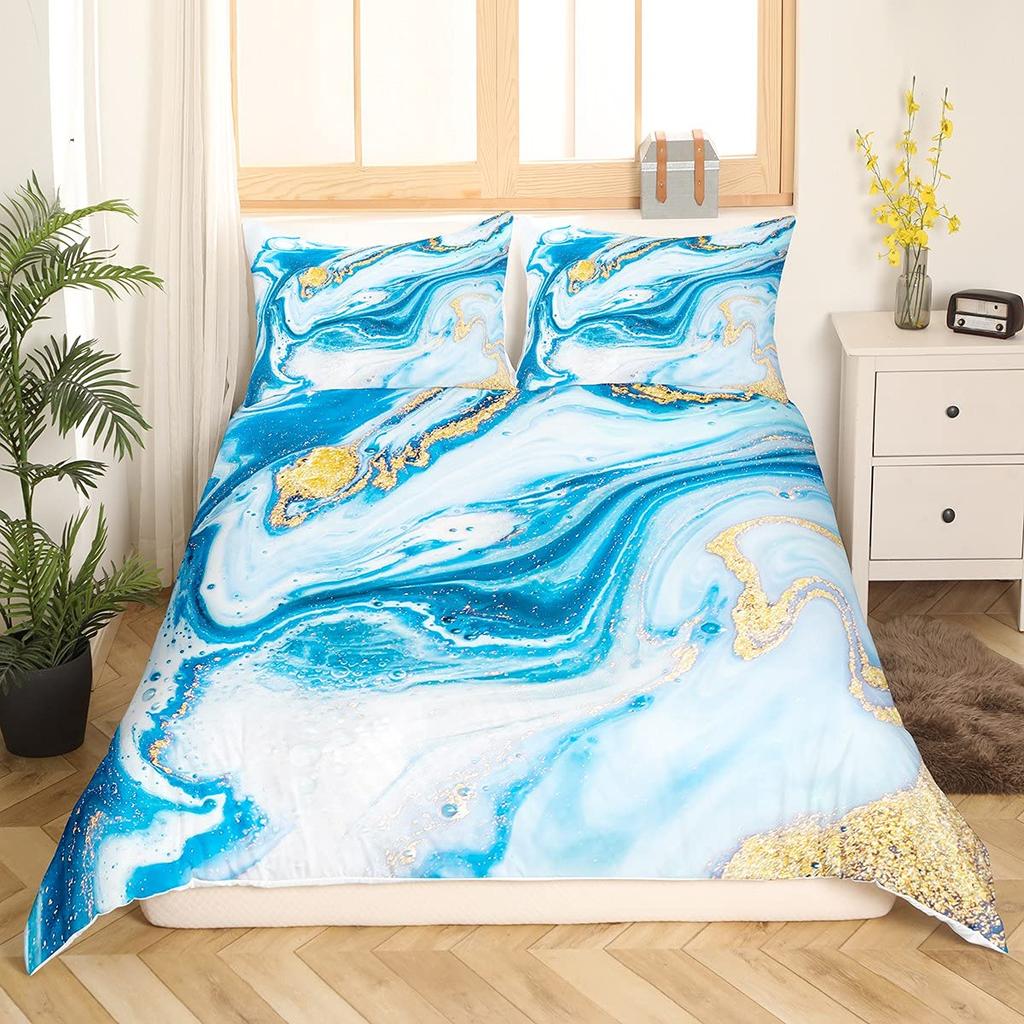 Chic Marble Duvet Cover Sets For Teens Kids Queen Lightweight Quilt Covers Bedroom Decor Abstract Art Bedspread Covers No Quilt