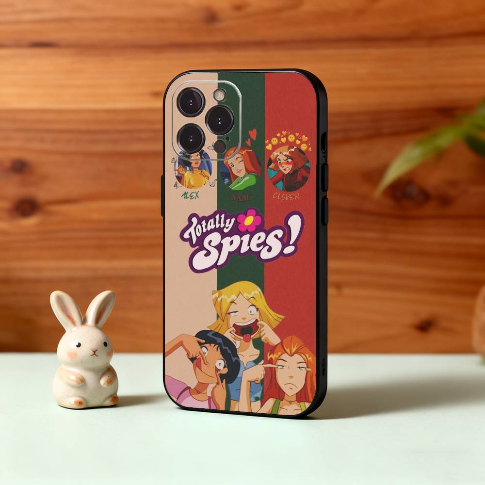 1 шт. Чехол для телефона T-Totally S-Spies Для iPhone17,16,15,14,13,12Plus,Pro Max,XS,5G Мягкий силиконовый Черный чехол