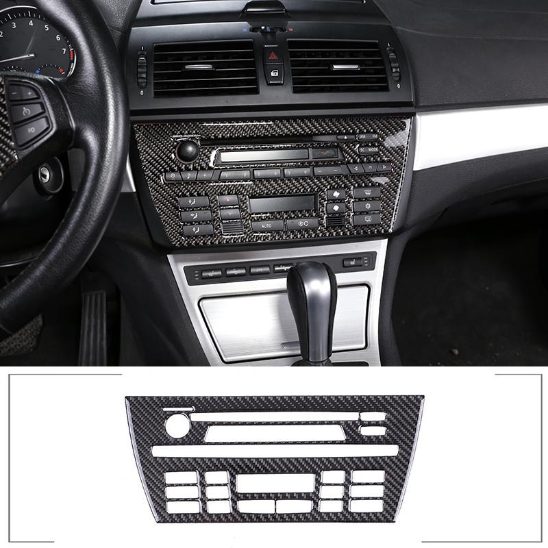 Для BMW X3 E83 2006-10 мягкая внутренняя отделка из углеродного волокна, центральная консоль, CD-панель, крышка переключения передач, наклейка, украшение автомобиля