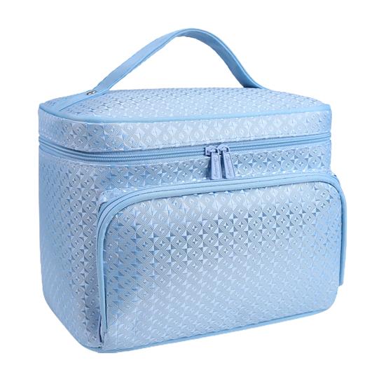 Косметичка с несколькими карманами и двусторонней молнией, органайзер для макияжа из полиэстера для женщин и девочек для спальни