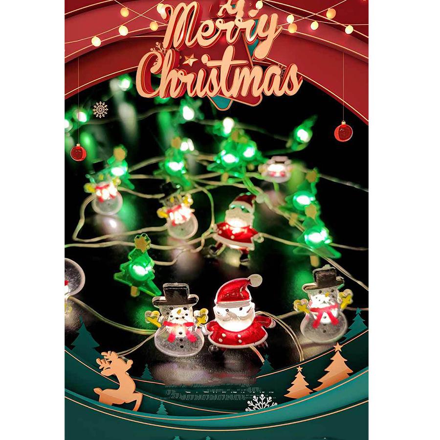Christmas 20 LED Battery Lights Snowman Santa Cane Xmas Tree Home Decor 2m