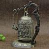 Lock Dragon Carved Buddhist Good Luck Bell Geomantic for Meditation Altar