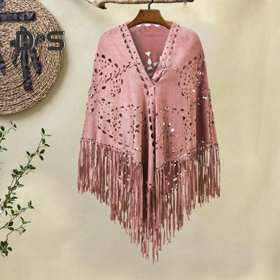 Женская шаль, теплая ткань, однотонный цвет, универсальный, ажурный, с кисточками, зимний шарф, удобная шаль-накидка