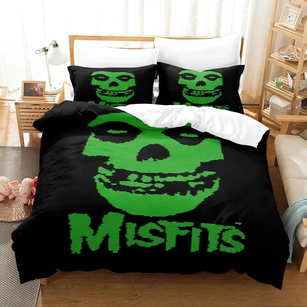 3D Print The Misfits Glenn Danzig Bedding Set Boys Girls Twin Queen King Size Duvet Cover Pillowcase Bed Boys Adult