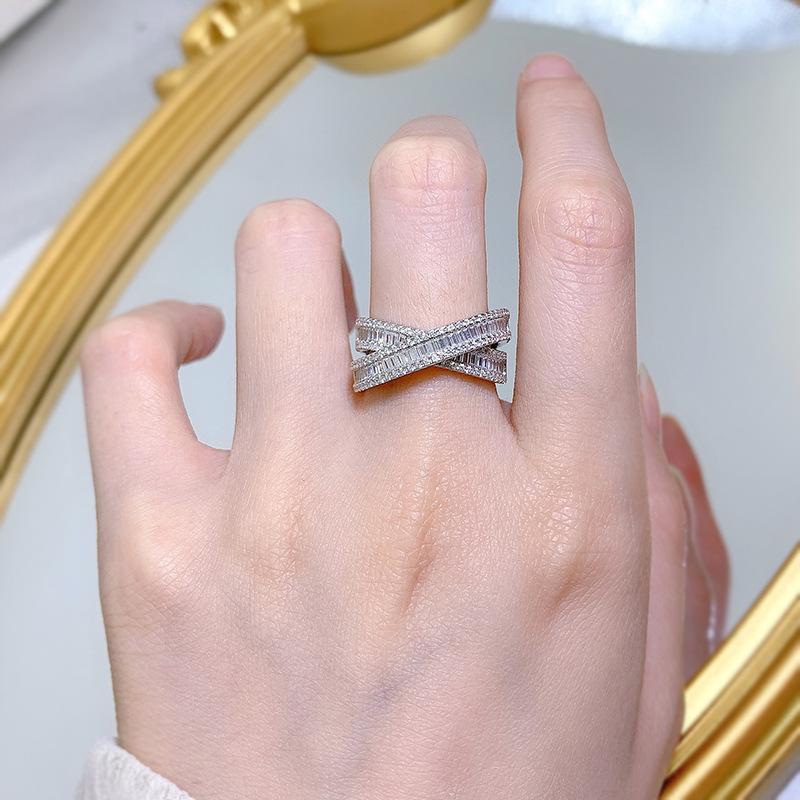 Благородное женское кольцо с бриллиантами 925 пробы, серебряное кольцо с тонким многослойным слоем