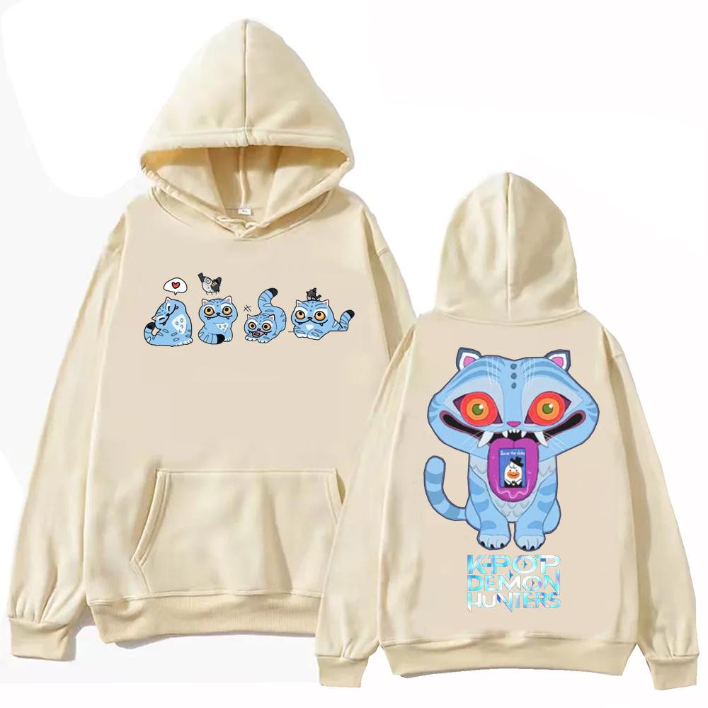 Anime KPop Demon Hunters Hoodie Tiger Graphic Harajuku Hip Hop Hooded Pullover Tops Men Women Casual Comfortable Sweatshirt