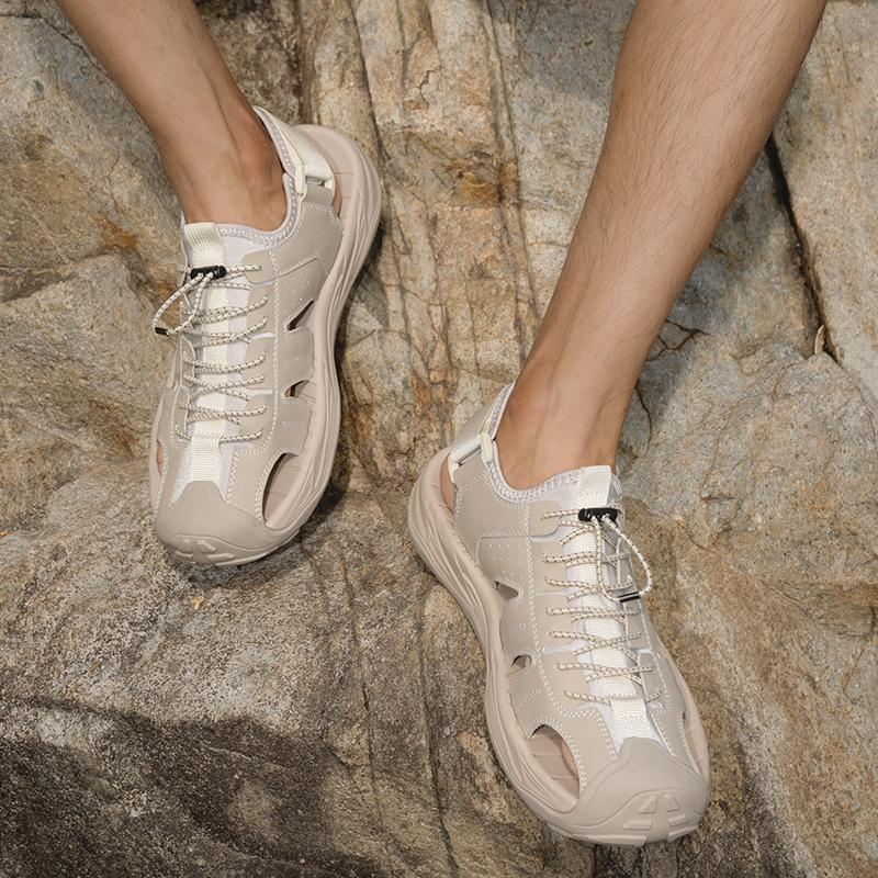 Летние мужские сандалии ручной работы из дышащей сетки, повседневная обувь