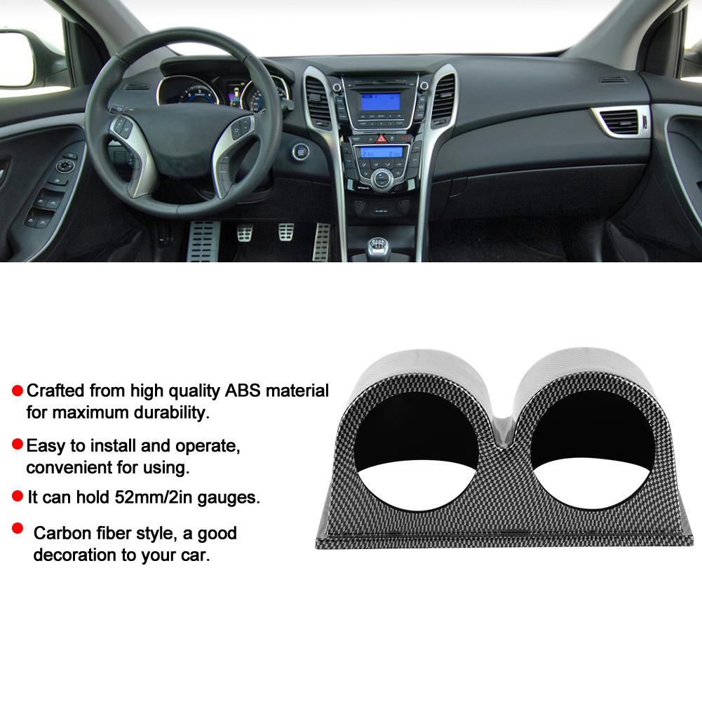 52mm2in 2Hole Gauge Mount Holder Universal Carbon Fiber Style Car Dash Meter Pod