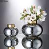 Creative Transparent Elliptic Glass Vase Desk Decoration Flower Arrangement Flower Pots Modern Floral Vases Room Aesthetic Decor