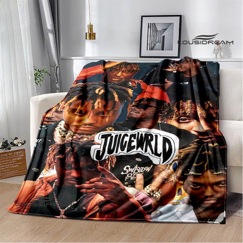 3D Rapper Juice Wrld 999 Retro Printed blankets Flannel Warm blanket Soft Cozy Blanket Travel Blankets bed linings Birthday Gift