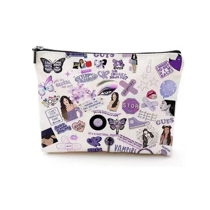 Розовая льняная косметичка с алфавитом, дизайн с бантом, многофункциональный чехол для хранения, на молнии