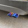 Bolt-on Dual Exhaust Tip Rolled Stainless Steel Square End One Change Two Double Slant Cut Tailpipe Muffler Tip 3 inch Inlet