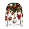 Женская рождественская печатная толстовка осень-зима с длинным рукавом кардиган куртка с карманами на молнии толстовка с капюшоном верхняя одежда