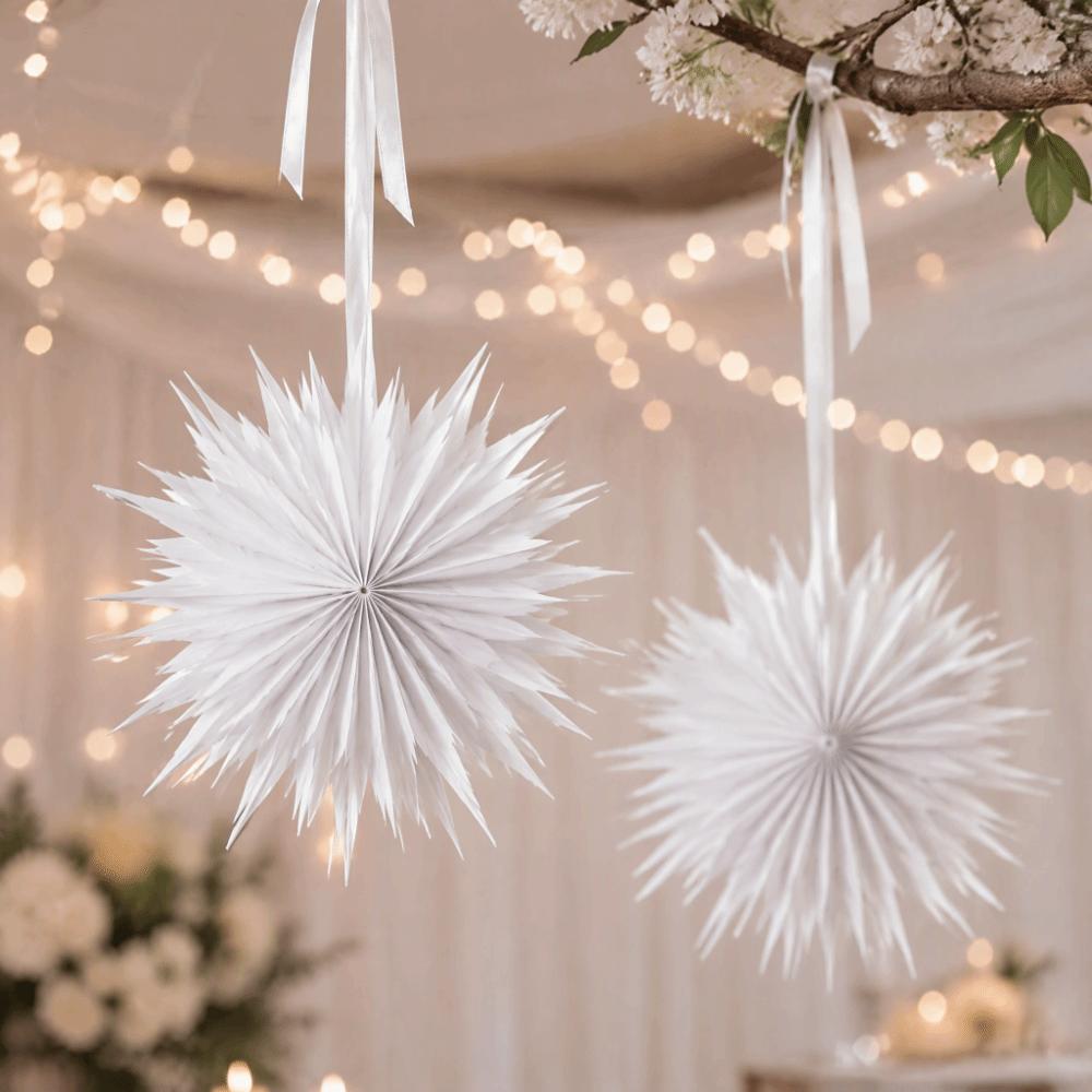 Lightweight Paper Star Decoration White Christmas Ornament Winter Decoration Home Decor