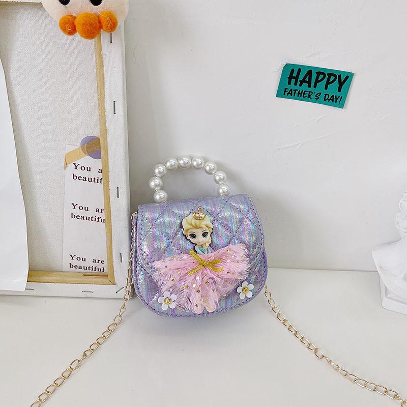 Adorable Mini Princess Handbag For Kids With Cute Cartoon Design And Pearl Details