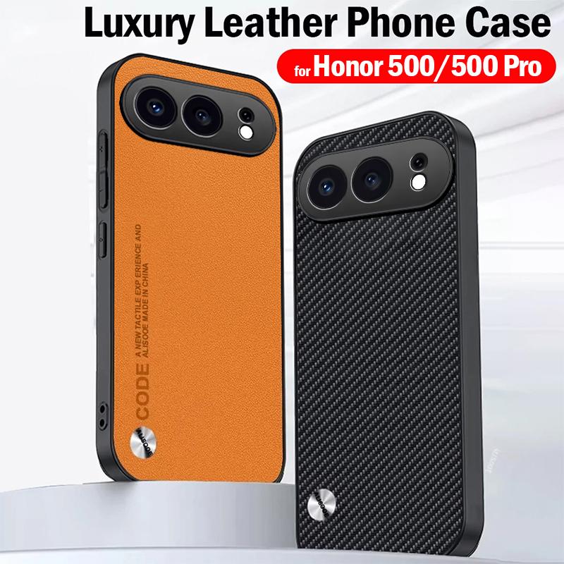 Кожаный чехол Funda для Honor 500 Pro / Honor 500 Чехол-крышка Модная текстура из волокна ПУ-кожа Защита Ударопрочная задняя крышка Capa