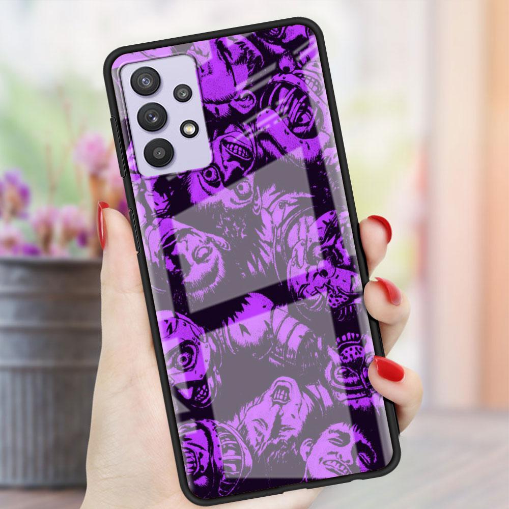 Стеклянный чехол со страшным лицом и глазами, смайликом для Samsung Galaxy A52 A71 A50 A51 A70 A21s A31 A72 A10 A12 A30 A22 5G, чехол для телефона