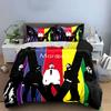 Pop Music Print Bedding Set Duvet Cover and Pillowcases (1* Duvet Cover, 2* Pillowcases, excluding comforter)