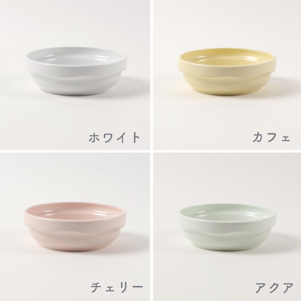 [Official] OGISO (Ogiso) Preschool-Qualified Reinforced Porcelain Children's Dishwasher and Microwave Safe 12.5cm Stackable Plate, Cafe Style,