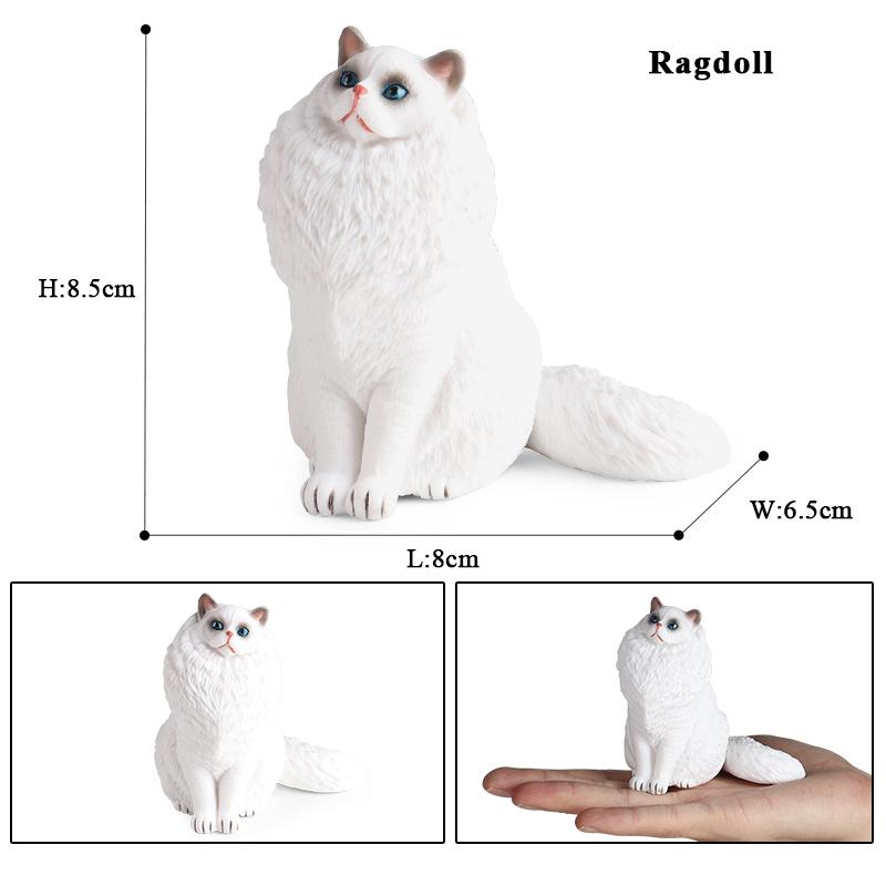 Oenux Кошачий игровой комплекс Китти Бобтейл Сиамский Сфинкс Регдолл Модель Фигурка Фигурка Милое украшение Домашнее животное Детская игрушка Подарок