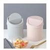 Mini Desktop Bin Small Trash Can Tube with Cover Bedroom Trash Garbage Can Clean Workspace Kitchen Storage Box Home Desk Dustbin Cute Mini Storage Box