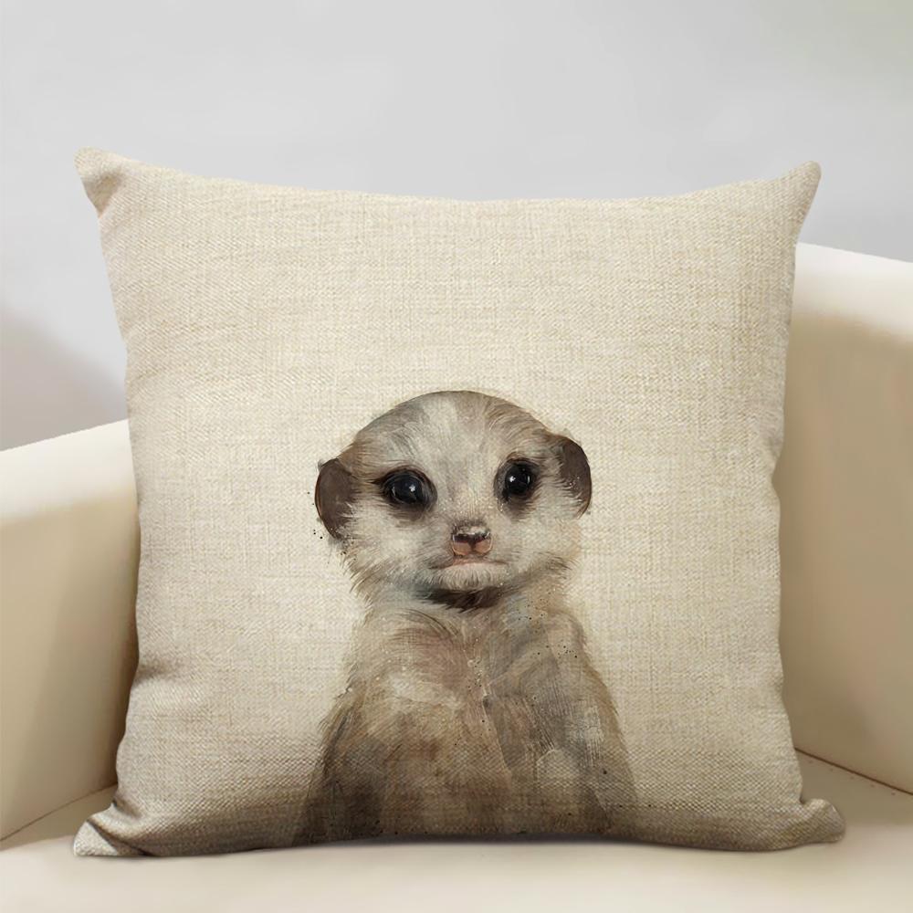 Портрет животного Медведь Лев Тигр Олень Наволочка Декор дома Льняная наволочка 45x45см Наволочка для диванной подушки Детский подарок