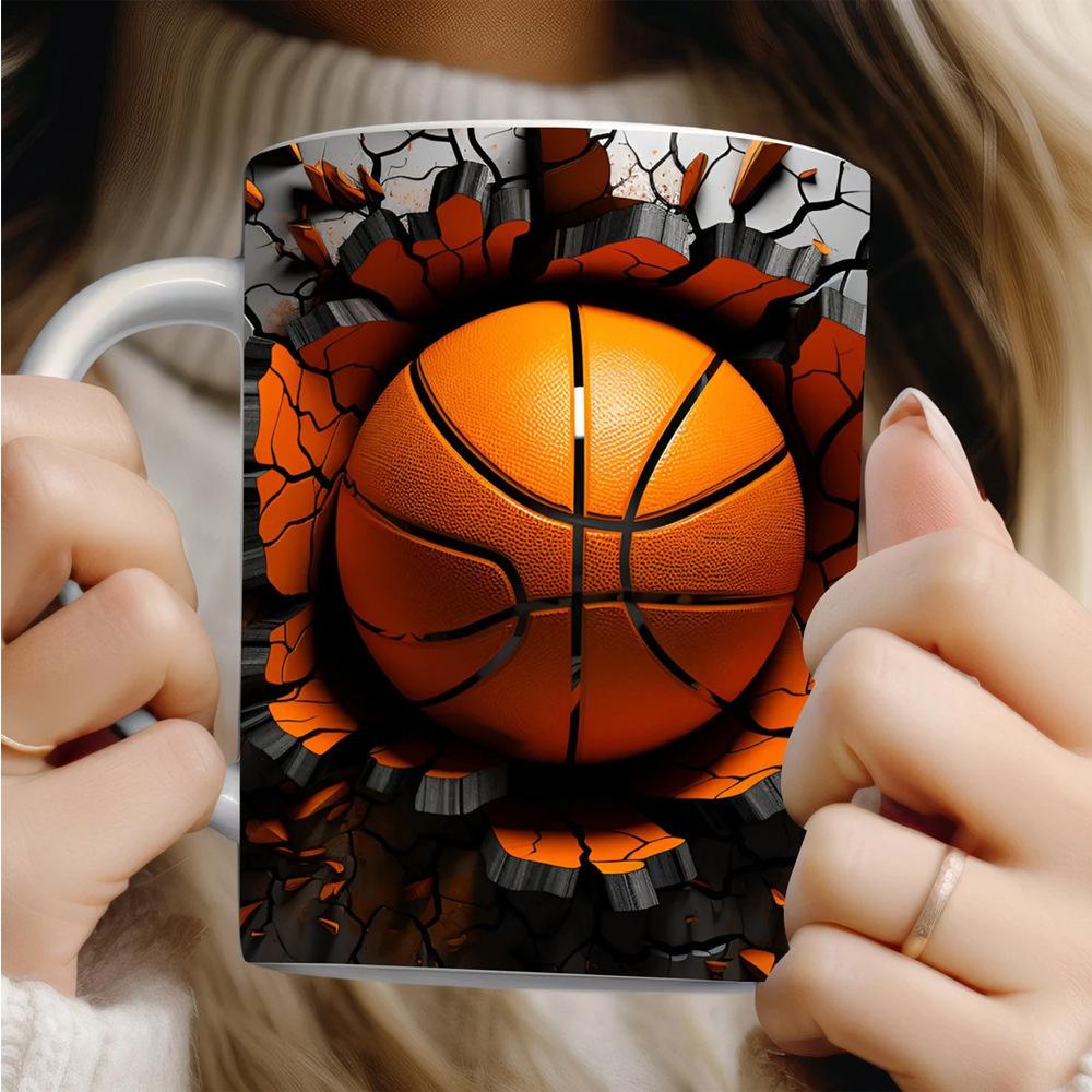 3D Football Hollow Wall Mug Ceramic Hot Fun Coffee Tea Mug Gift