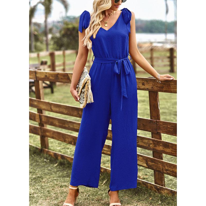 Solid Color Jumpsuit for Women Summer Chic and Elegant Woman Jumpsuit Slim Bodysuit One-piece Pants