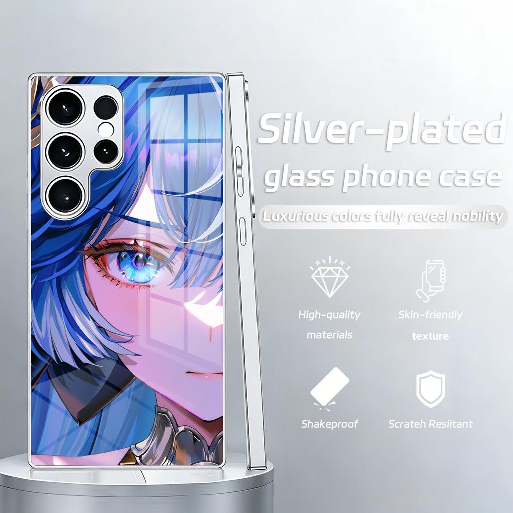 Чехол для телефона Samsung S26 S25 S24 S23 S22 S21 Plus Ultra Note20 Гальванизированное стекло Чехол для телефона Wuthering Waves IUNO