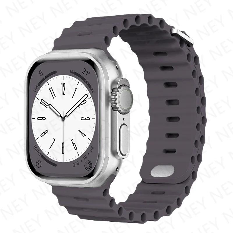 Ремешок Ocean для Apple Watch Ultra 2 Band 49 мм 9 8 7 45 мм 41 мм силиконовый браслет браслет iWatch 6 5 4 3 SE 44 мм 40 мм 42 мм band