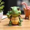 Статуэтка черепахи со средним пальцем, мультяшная статуэтка черепахи из смолы, настольный друг, расписанная вручную черепаха