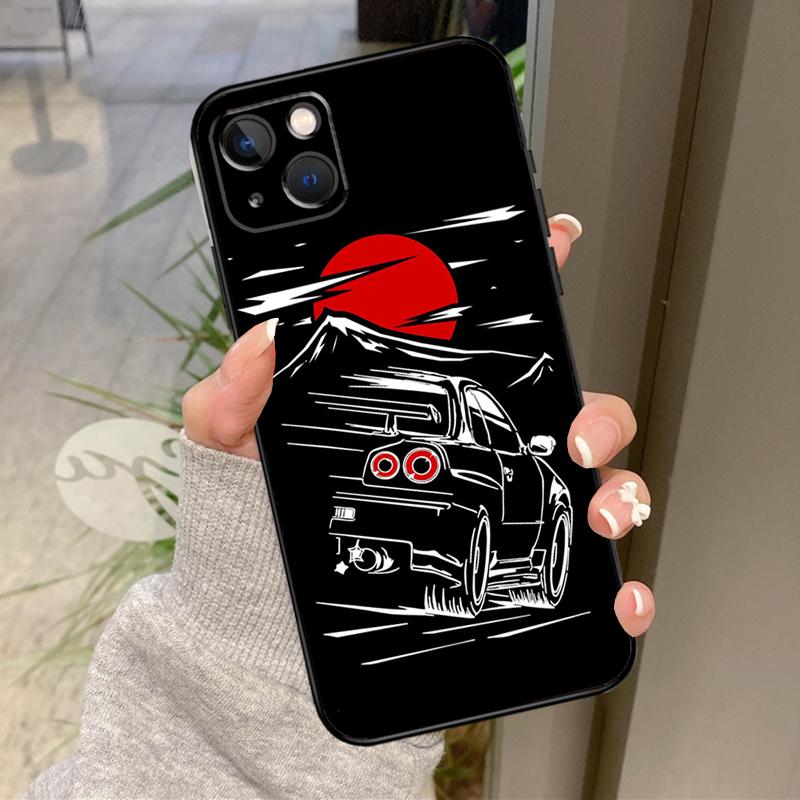 Япония JDM Спортивные Автомобили Мужской Мужчины Чехол Для iPhone 17 Pro Max 16 15 13 12 11 14 Pro Max Plus 13 12 Mini 16e 17 Air Задняя Крышка