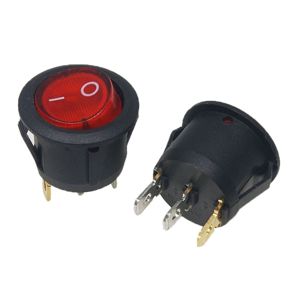 10PCS Mini 3 Pin 2 Position With Light Rocker Switch KCD1-105 Power Switch