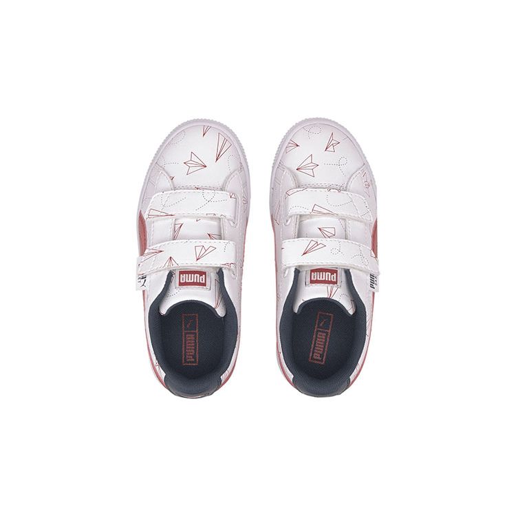 Puma Корзина Самолет Повседневные Низкие Детские Кроссовки Детские кроссовки Белый Синий Красный 371187-01