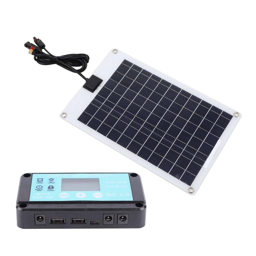 Solar Panels 1 for 5 50W Solar Panel Battery Charger with MPPT 100A Controller for 12V Battery and