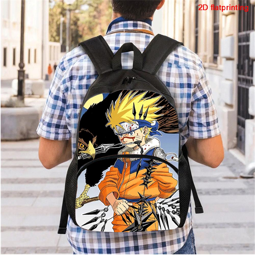 Рюкзак детский NARUTO Аниме Регулируемый ремень на плечо Передний карман Легкий прочный школьный рюкзак Для мальчиков и девочек Возраст 6-10 лет