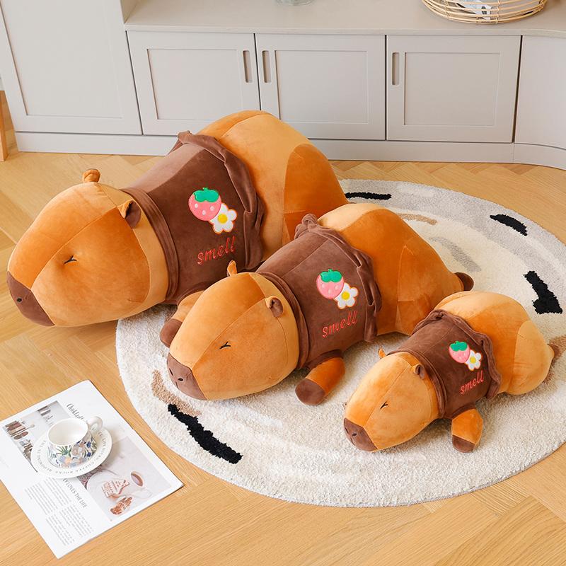 95 см Мультяшная Новая Мягкая Гигантская Капибара Плюшевая Кукла Подушка Высокое Качество Худи Капибара Плюшевая Игрушка Домашний Декор Успокаивающая Кукла