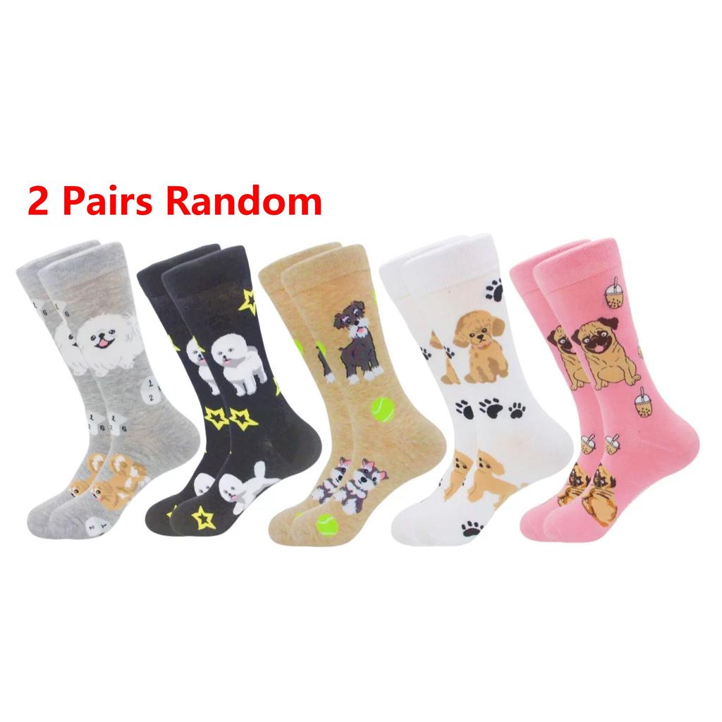 Новая коллекция мультяшных шнауцеров «Счастливый щенок», милые носки средней длины, удобные, дышащие, мужские и женские