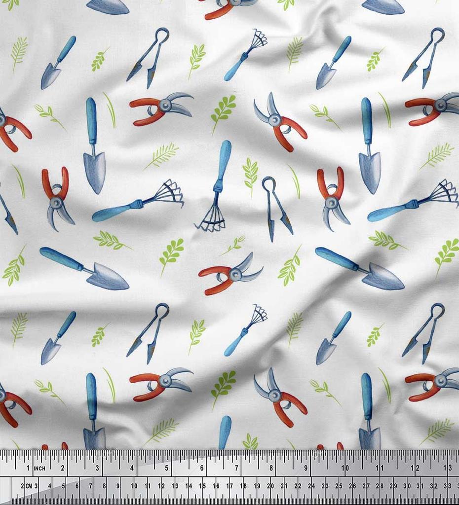 Soimoi Черная полиэстеровая креповая ткань для садовых инструментов, фурнитура, напечатанная ткань для рукоделия на метр 42 дюйма