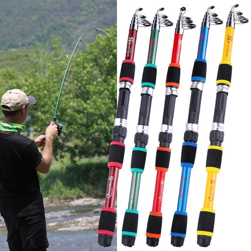 SOUGAYILANG 1 шт./2 шт./3 шт/4 шт/5 шт 1,5 м/1,8 м удочки 5 цветов переносная телескопическая спиннинговая удочка для ловли карпа