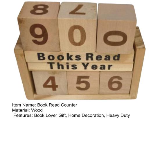Деревянный счетчик прочитанных книг за год, трекер челленджа по чтению с кубиками-цифрами, книжная полка, украшение, книга