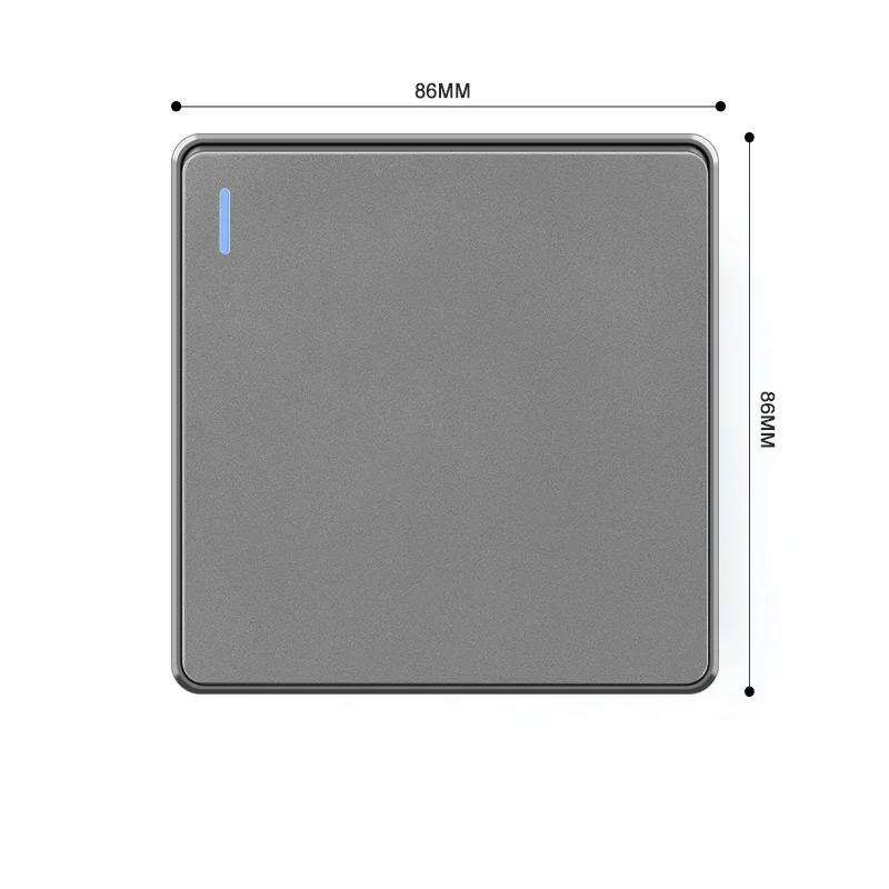 EU RU UK UN Standard Wall Light Switch 16A PC Panel ON OFF Black Home Power Rocker Push Button Switch 1/2/3/4 Gang 1/2Way 86Type