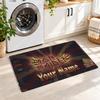 Iron Maiden Custom Name Flannel Rug Kitchen Mat Non Slip Floor Carpet Personalized Home Decor