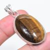 Natural Tiger Eye Gemstone 925 Sterling Silver Jewelry Pendant 1.97" Y7z01