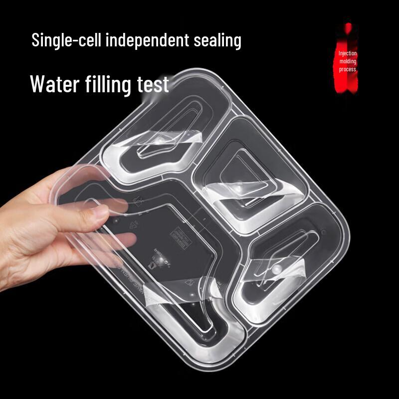 Disposable 5-Compartment Clear Meal Prep Containers