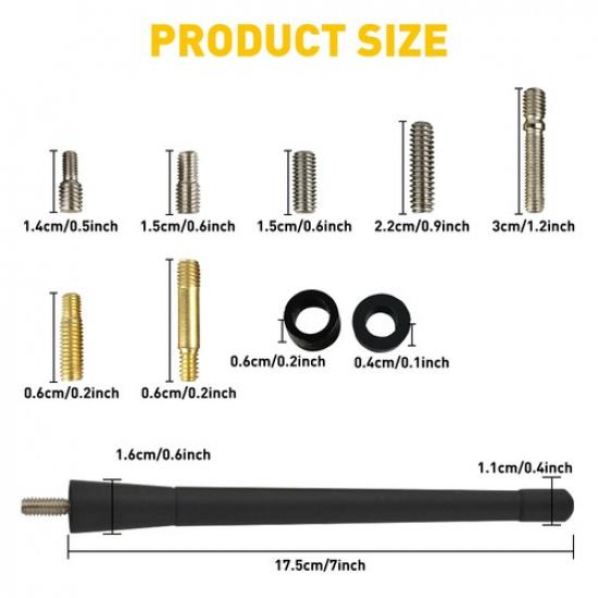 7" Short Antenna Radio Mast For 2001- Jeep Wrangler Unlimited/Gladiator