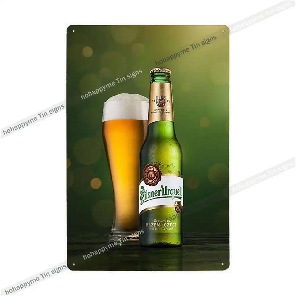 Pilsner Urquell Металлический Настенный Постер Бельгийское Пиво Знак Винтажный Бар Пещера Мужчины Клуб Жестяная Картина Декор Табличка Украшение 20x30см