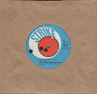 7-дюймовая пластинка JIMMY POWELL & THE 5 DIMENSIONS - I Can Go Down JH309 Strike 1966 UK Блюз Б/У