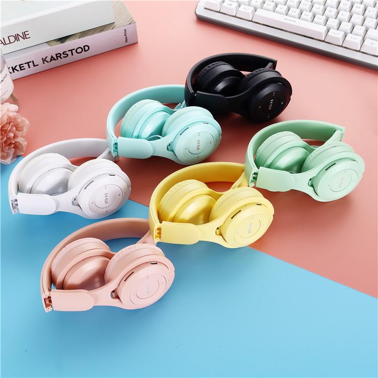 Y08 Беспроводные Bluetooth-наушники Macaron Наушники Стерео повязка на голову Игровая гарнитура с микрофоном Подарок геймеру для девочек для мобильного планшета